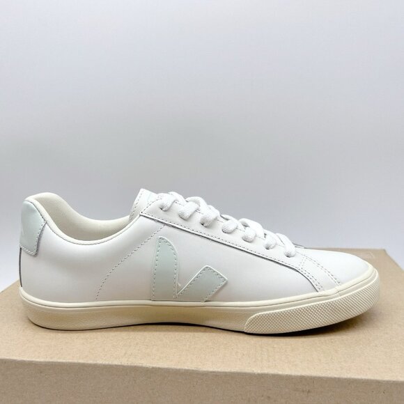 Veja Esplar Logo Womens Lace Up Sneaker White Menthol Blue Leather EU 38 US 7 - Picture 8 of 10